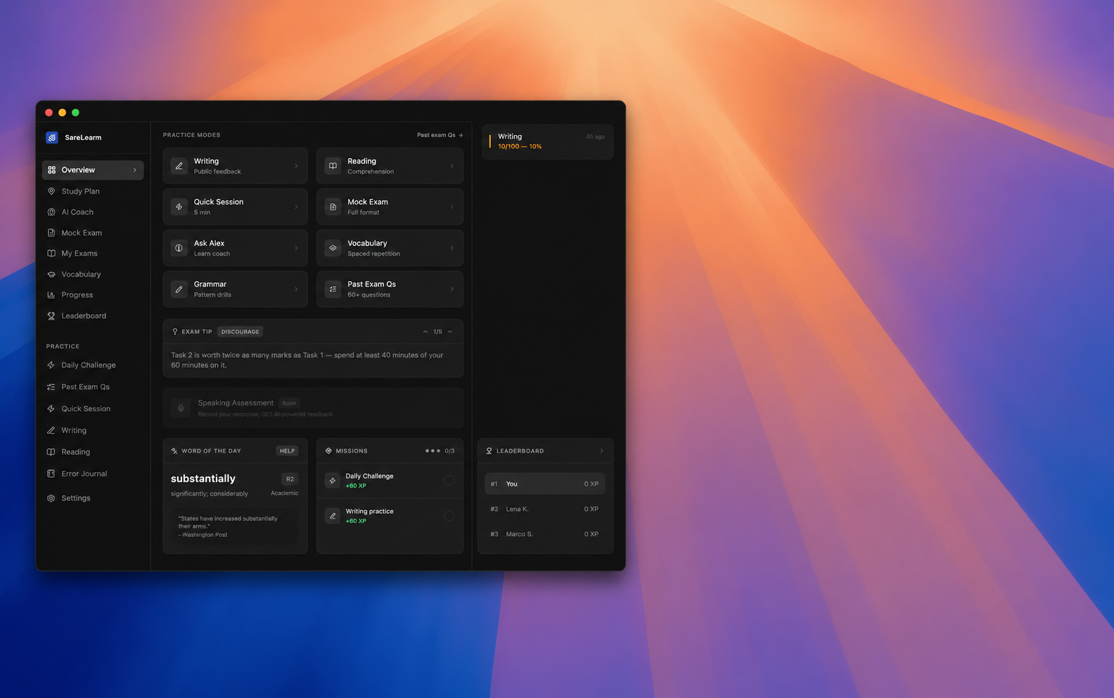SareLearn desktop app